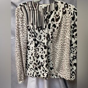 Cabi faux Wrap Blouse. Mixed animal print. Women’s Small